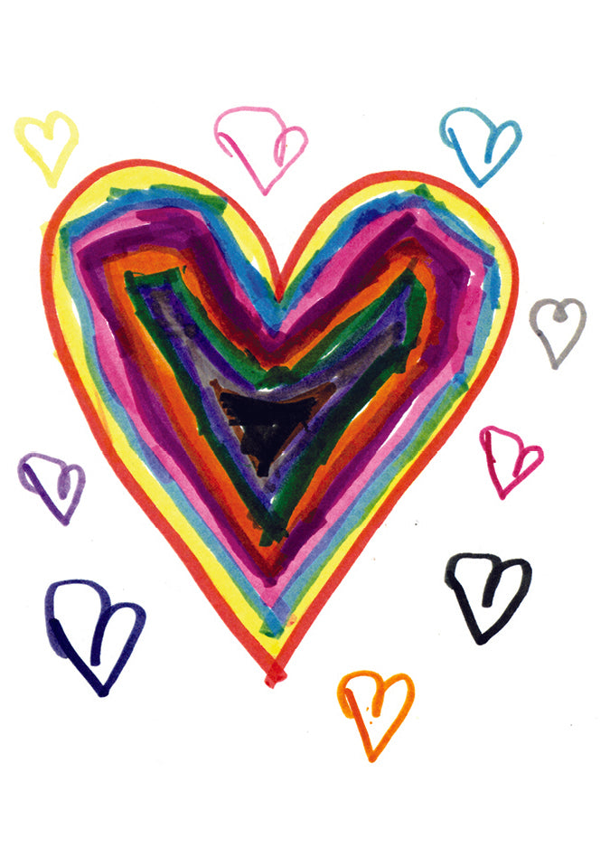 Friendship Rainbow Heart Card